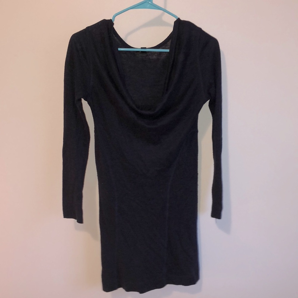 Long sleeve navy sweater dress